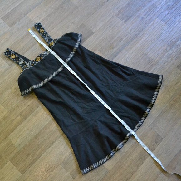 Madewell Black Embroidered Linen Tier Dress Size Extra Small - Picture 8 of 10